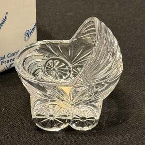 Princess House #817 Lead Crystal Baby Carriage Votive Candle Holder Nice, France